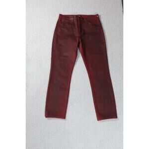 Girlfriend Jeans Karolina High Rise Jeans Womens 27 Red Wax Denim Skinny USA Zip